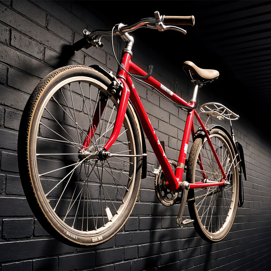 Maclean MC-487 Conjunto de 2 suportes de parede para pneus, rodas, escadas e bicicletas, aço, carga máxima de 22 kg/suporte