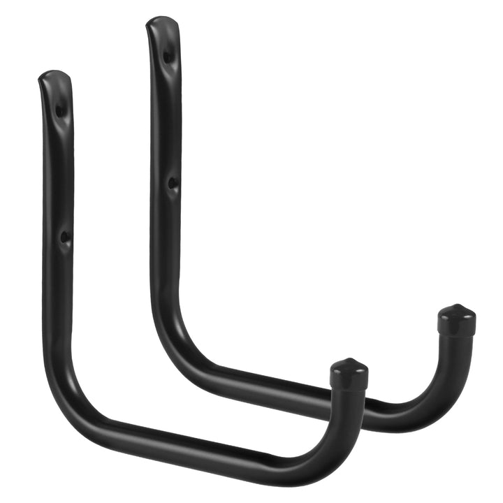 Maclean MC-487 Conjunto de 2 suportes de parede para pneus, rodas, escadas e bicicletas, aço, carga máxima de 22 kg/suporte