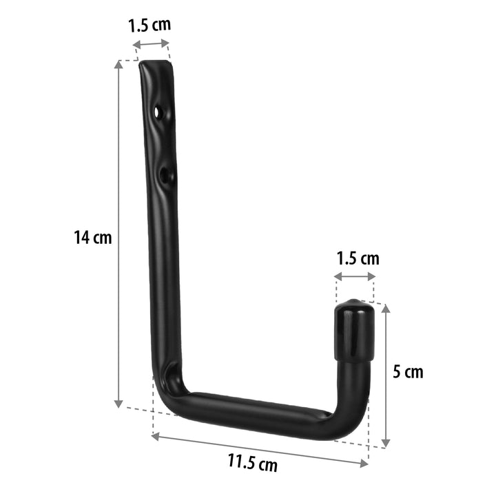 Maclean MC-488 Conjunto de 2 suportes de parede para pneus, rodas, escadas e bicicletas, aço, carga máxima de 22 kg/suporte
