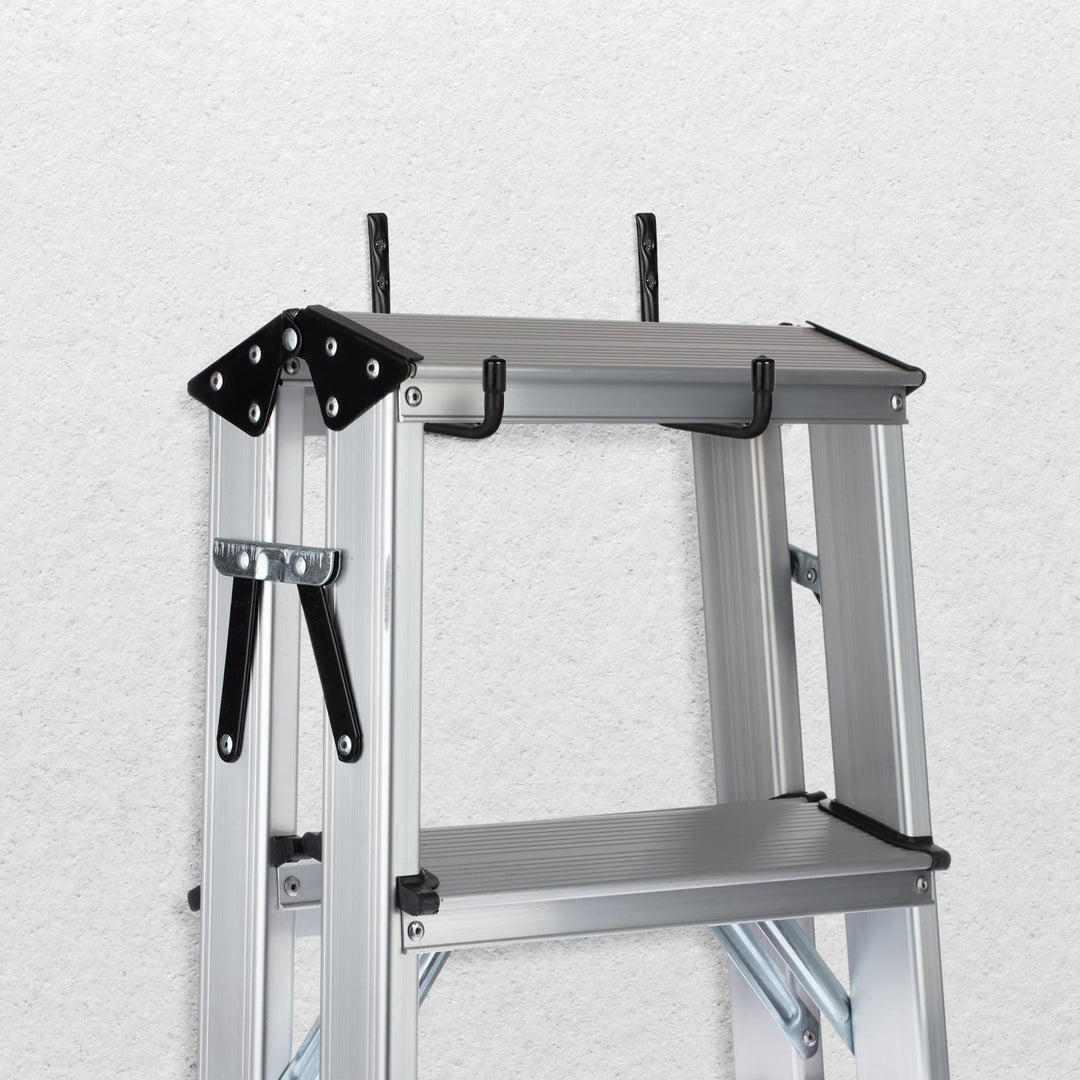 Maclean MC-488 Conjunto de 2 suportes de parede para pneus, rodas, escadas e bicicletas, aço, carga máxima de 22 kg/suporte