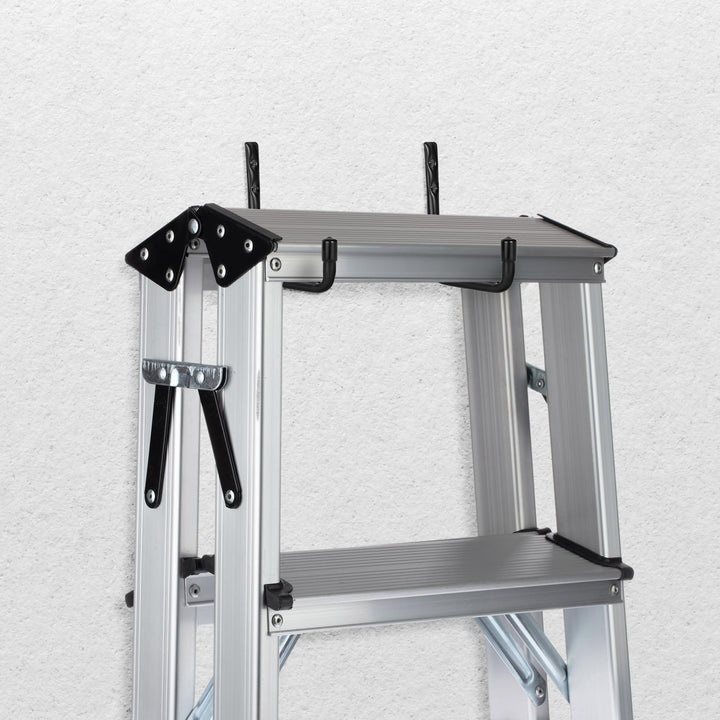 Maclean MC-488 Conjunto de 2 suportes de parede para pneus, rodas, escadas e bicicletas, aço, carga máxima de 22 kg/suporte