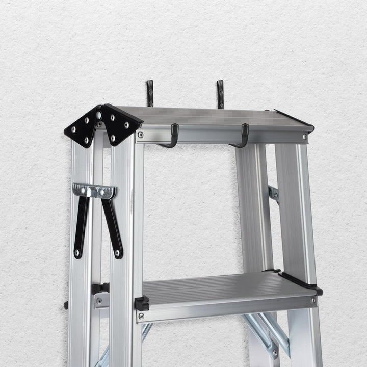 Maclean MC-489 Juego de 2 soportes de pared, para neumáticos, ruedas, escalera, bicicleta, acero, carga máx. 22kg/soporte