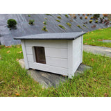 Casa isolada para cães e gatos Woodok, madeira de abeto, cinzento claro