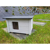 Casa isolada para cães e gatos Woodok, madeira de abeto, cinzento claro