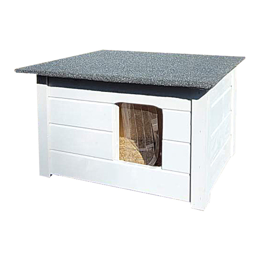 Casa isolada para cães e gatos Woodok, madeira de abeto, cinzento claro