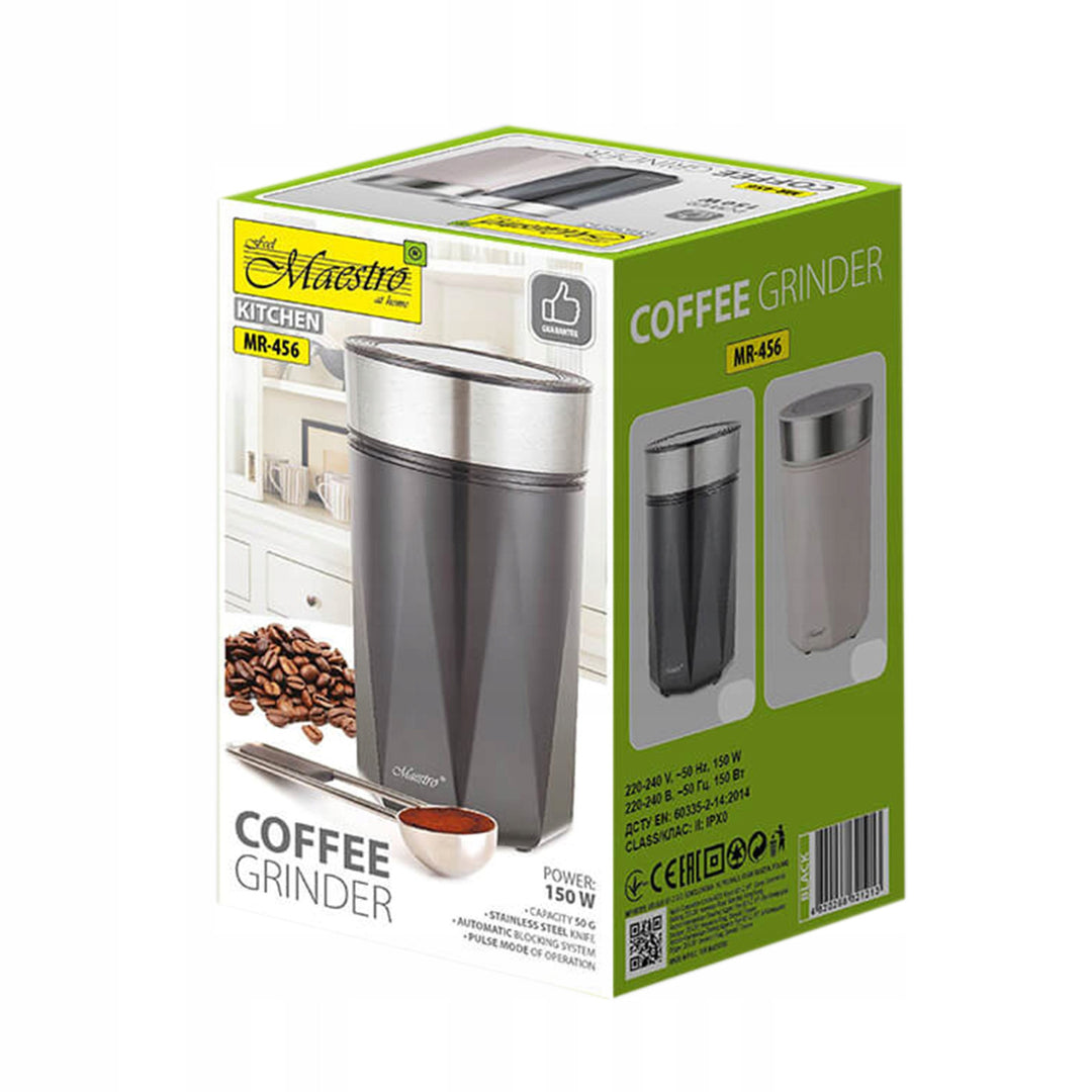 Moinho de Café Maestro, Moinho Elétrico, 150 W, 50 g, Preto, MR-456-BLACK