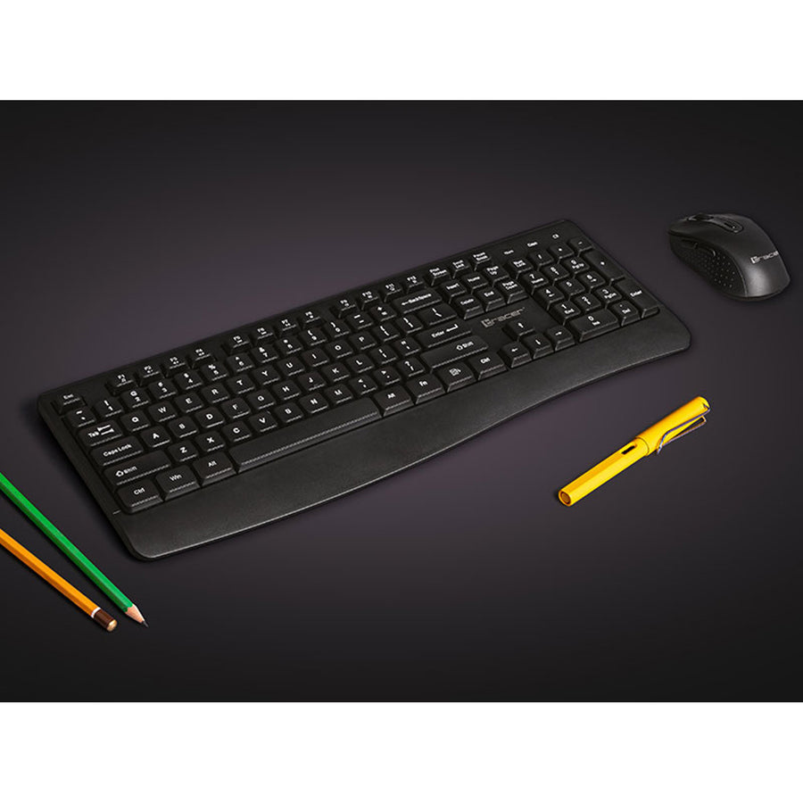 Conjunto de teclado e rato Tracer, sem fios, sensor ótico, teclado de membrana, BARTIX II RF NANO
