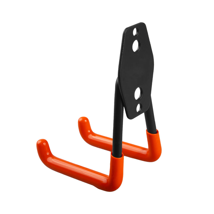 Suporte de parede para garagem Maclean MC-442 para pneus, ferramentas de jardim, escadas e mangueiras. Aço, carga máxima de 70 kg, embalagem de 2 unidades.