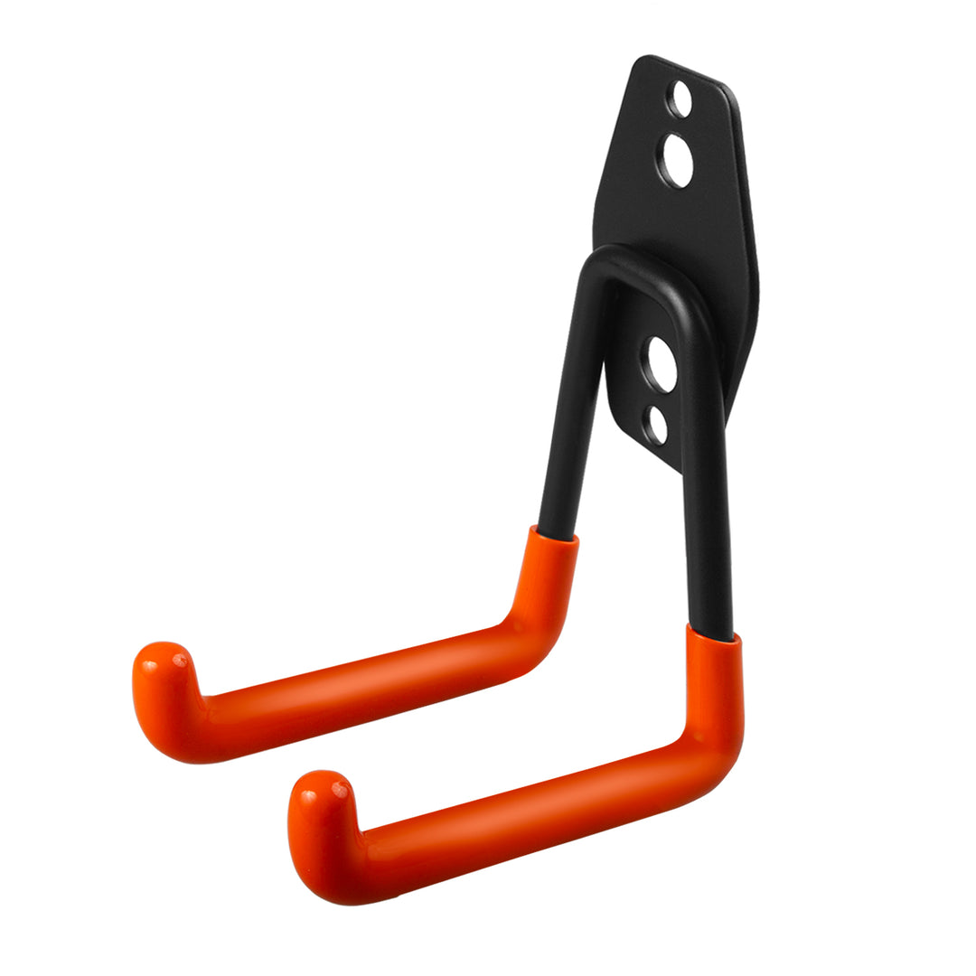 Suporte de parede para garagem Maclean MC-442 para pneus, ferramentas de jardim, escadas e mangueiras. Aço, carga máxima de 70 kg, embalagem de 2 unidades.