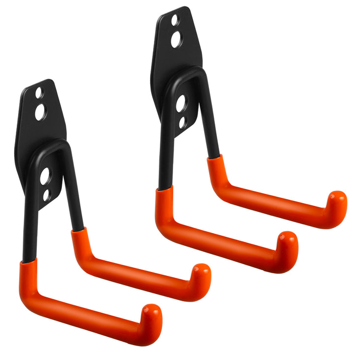 Suporte de parede para garagem Maclean MC-442 para pneus, ferramentas de jardim, escadas e mangueiras. Aço, carga máxima de 70 kg, embalagem de 2 unidades.