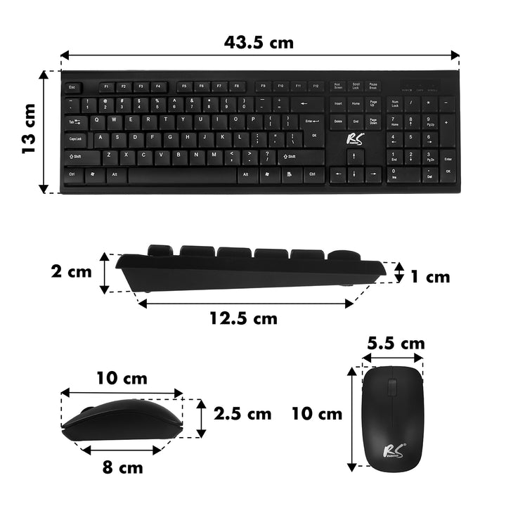 NanoRS, RS580 Combo de teclado e rato sem fios + tapete de rato