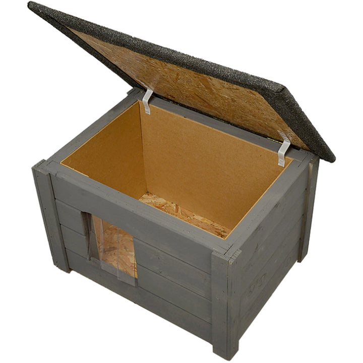 Casa Isolada Woodok para Cães e Gatos, Cinza Abeto