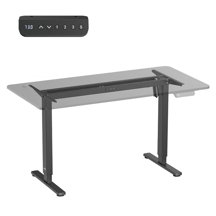 Secretária elétrica regulável em altura Ergo Office, altura máxima de 1160 mm, peso máximo de 80 kg, sem tampo, preta, ER-400 B