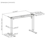 Ergo Office ER-400 W Pupitre eléctrico regulable en altura, altura máx. 1160 mm, máx. - 80 kg, sin tablero, blanco