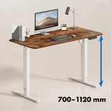 Ergo Office ER-400 W Pupitre eléctrico regulable en altura, altura máx. 1160 mm, máx. - 80 kg, sin tablero, blanco