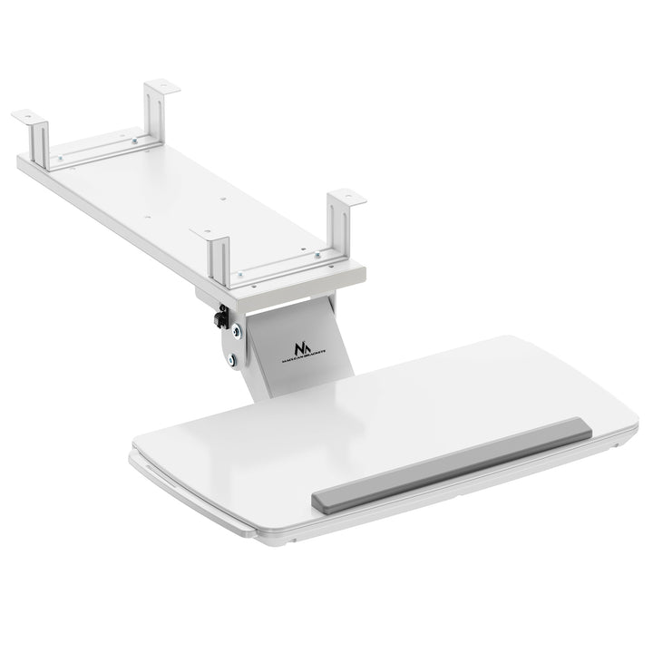 Maclean MC-156 W Soporte de teclado bajo escritorio, ajustable, máx. 5kg, blanco