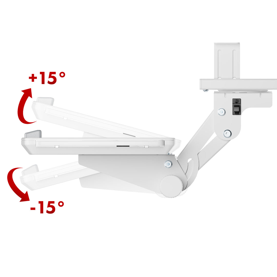 Maclean MC-156 W Soporte de teclado bajo escritorio, ajustable, máx. 5kg, blanco