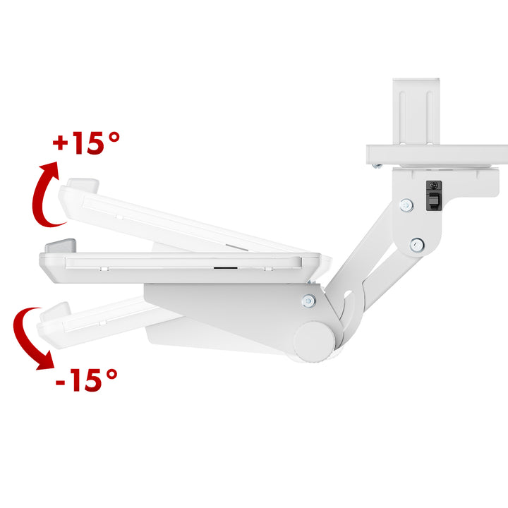 Maclean MC-156 W Soporte de teclado bajo escritorio, ajustable, máx. 5kg, blanco