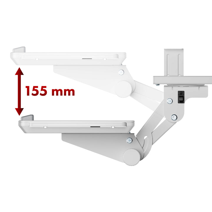 Maclean MC-156 W Soporte de teclado bajo escritorio, ajustable, máx. 5kg, blanco