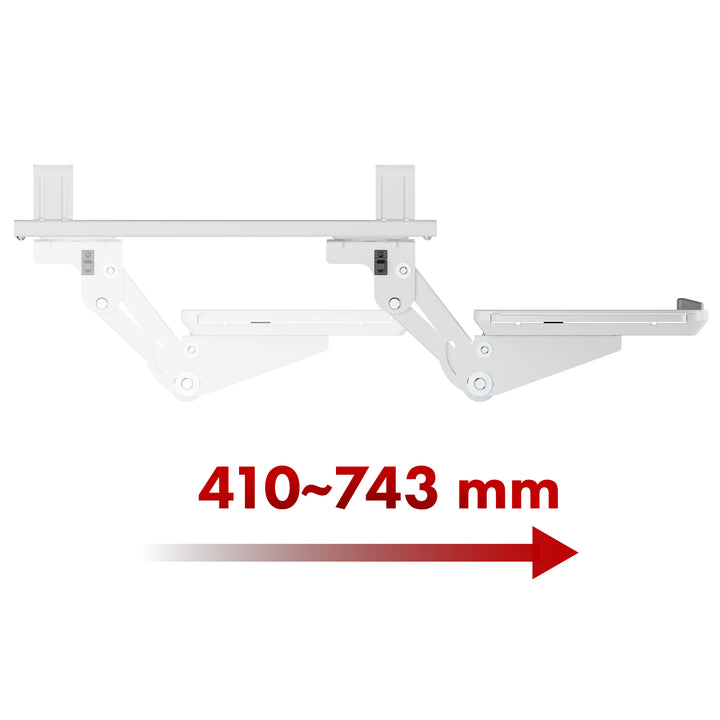 Maclean MC-156 W Soporte de teclado bajo escritorio, ajustable, máx. 5kg, blanco