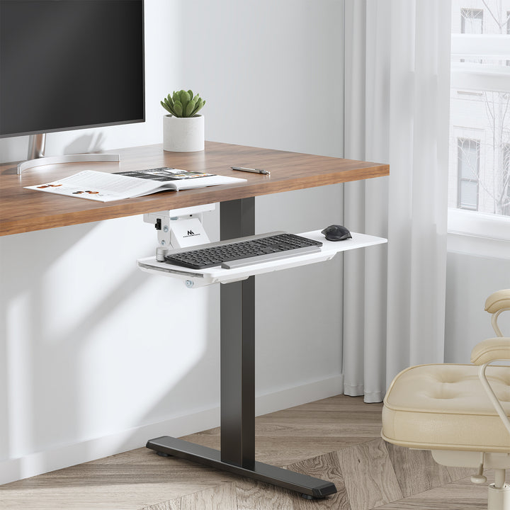 Maclean MC-156 W Soporte de teclado bajo escritorio, ajustable, máx. 5kg, blanco