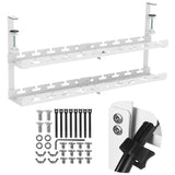Organizador de cabos Maclean para secretária, carga máxima de 5 kg, comprimento máximo de 728 mm, 2 camadas, branco, MC-102 W 728 mm, 2 camadas, branco, MC-102 W