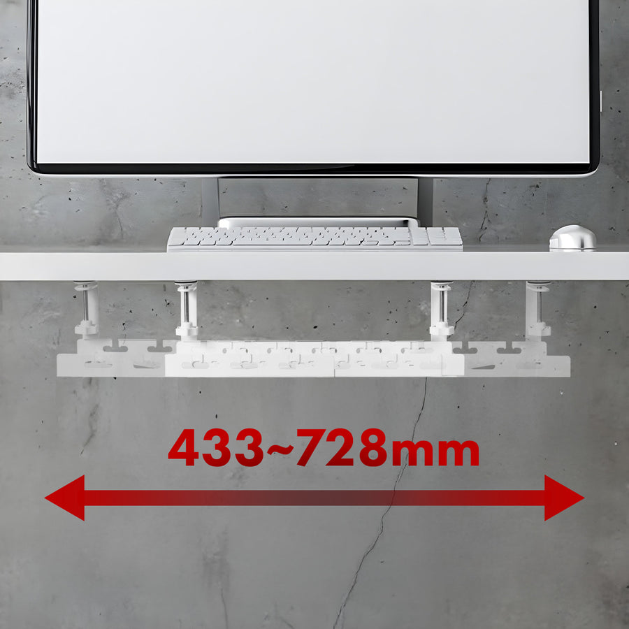 Maclean organizador de cables bajo escritorio, carga máx. 5 kg, máx. 728 mm, blanco, MC-103 W 728mm, blanco, MC-103 W
