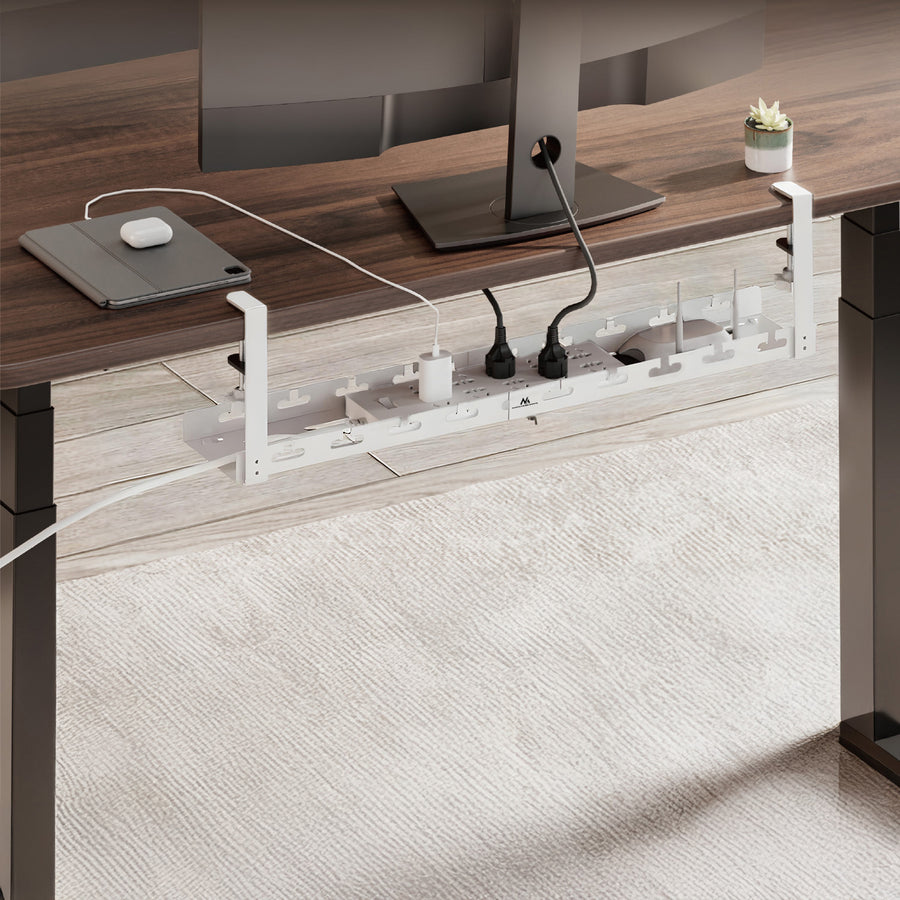 Maclean organizador de cables bajo escritorio, carga máx. 5 kg, máx. 728 mm, blanco, MC-103 W 728mm, blanco, MC-103 W
