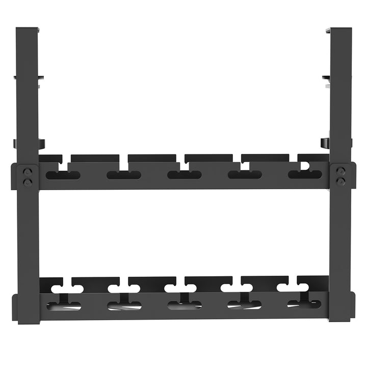 Maclean MC-104 B Organizador de cables bajo escritorio, carga máx. 5 kg, 2 niveles, negro