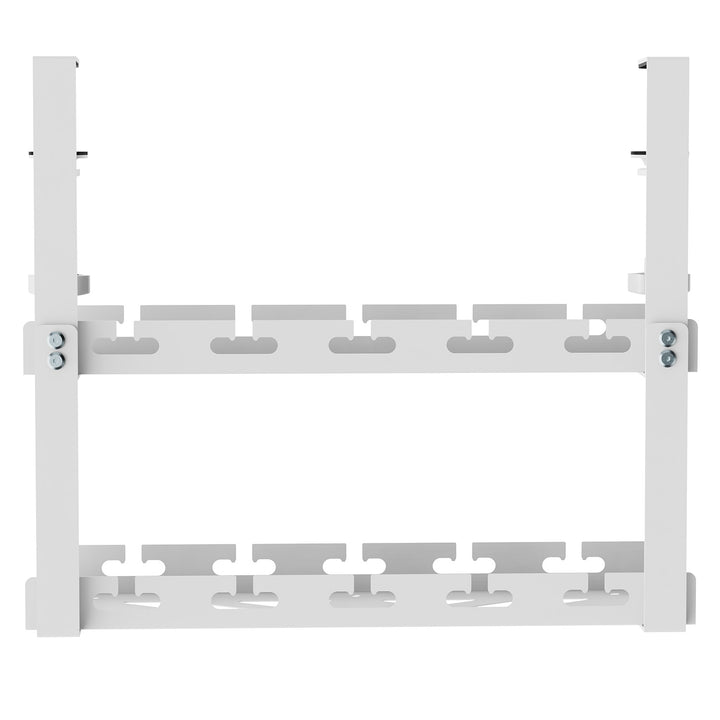 Maclean MC-104 W Organizador de cables bajo escritorio, carga máx. 5 kg, 2 niveles, blanco
