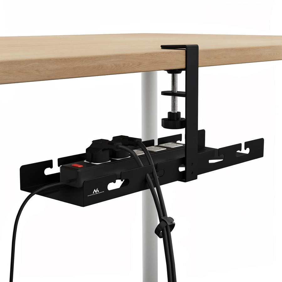 Organizador de cabos por baixo da mesa Maclean, carga máxima de 5 kg, preto, MC-105 B