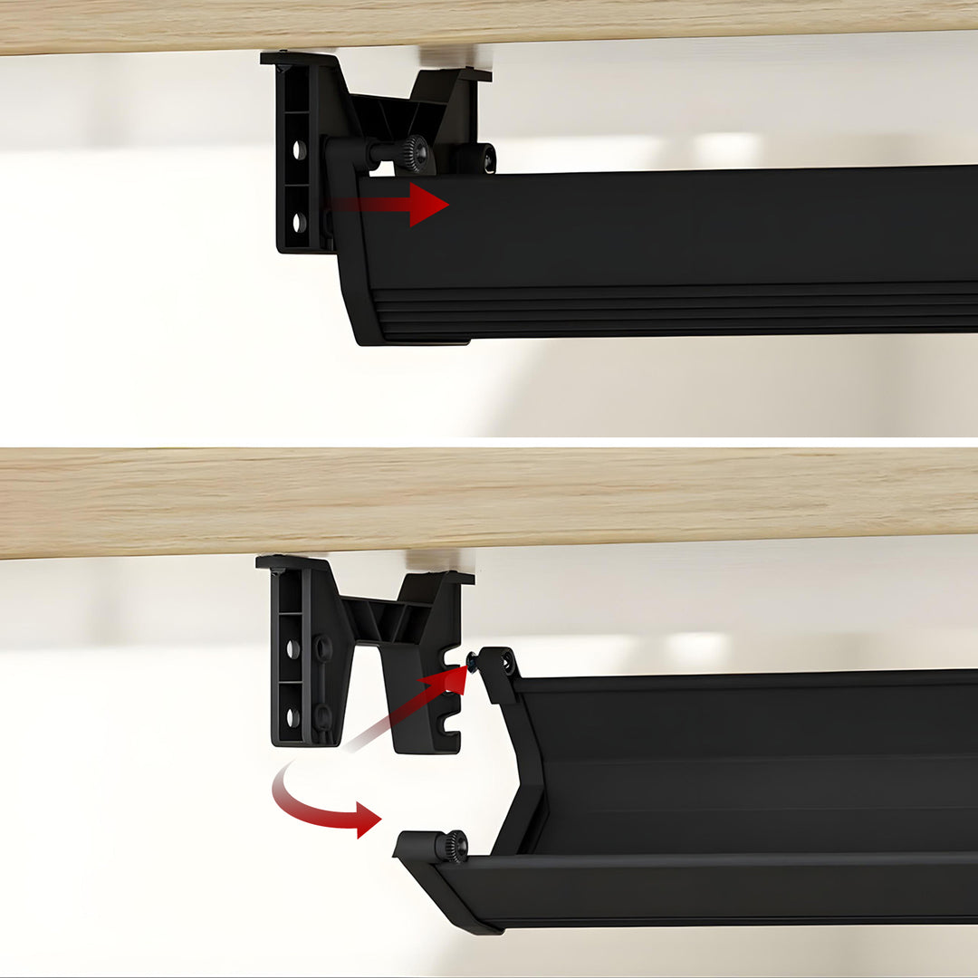 Organizador Maclean para cables/extensiones bajo escritorio, carga máx. 5 kg, negro, MC-106 B