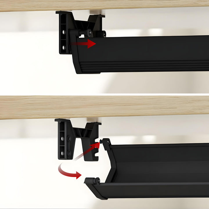 Organizador Maclean para cables/extensiones bajo escritorio, carga máx. 5 kg, negro, MC-106 B