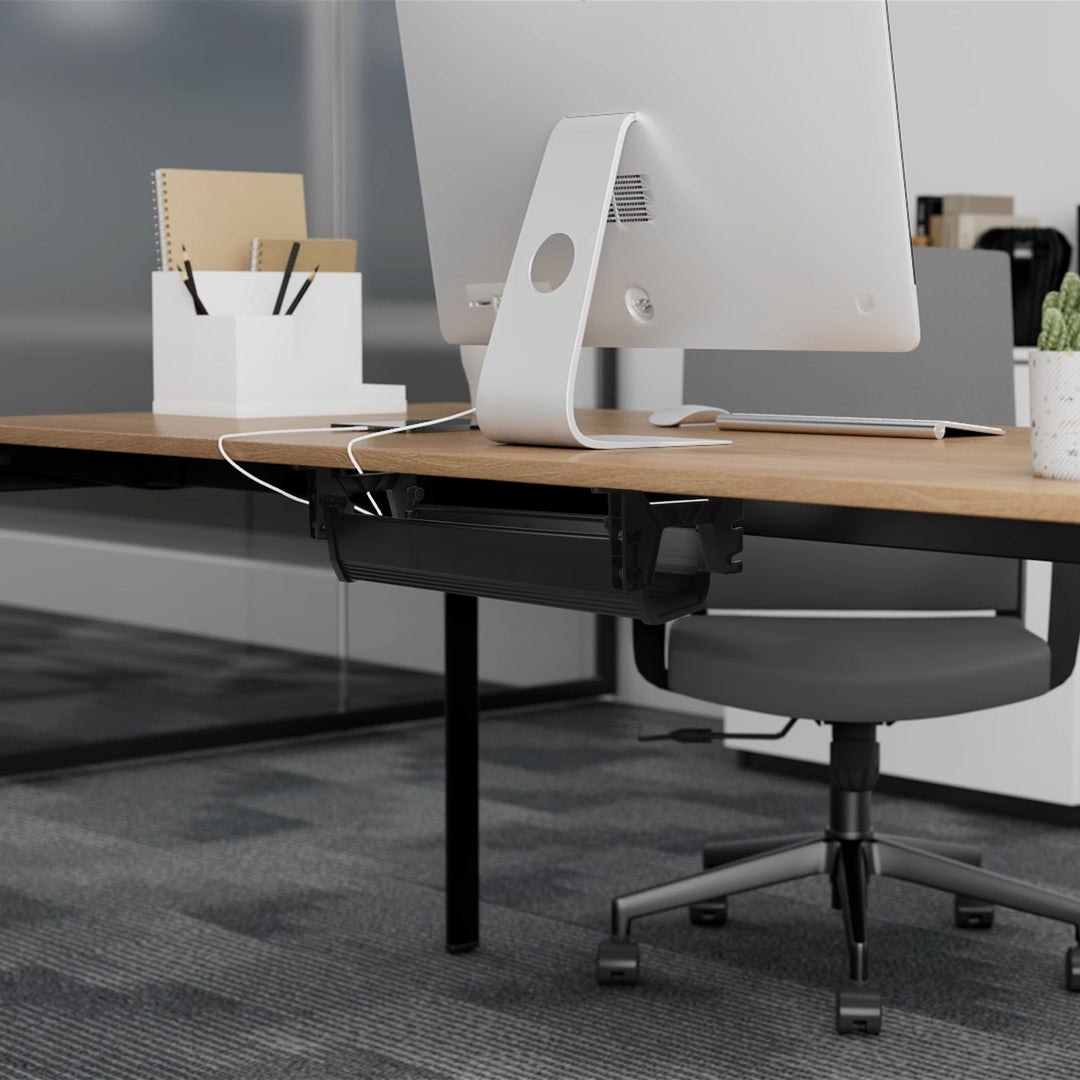 Organizador Maclean para cables/extensiones bajo escritorio, carga máx. 5 kg, negro, MC-106 B