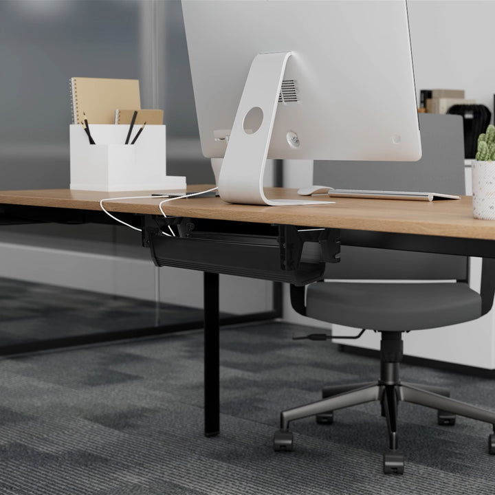 Organizador Maclean para cables/extensiones bajo escritorio, carga máx. 5 kg, negro, MC-106 B