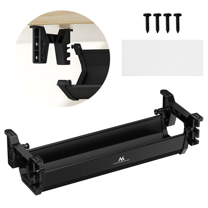 Organizador Maclean para cables/extensiones bajo escritorio, carga máx. 5 kg, negro, MC-106 B