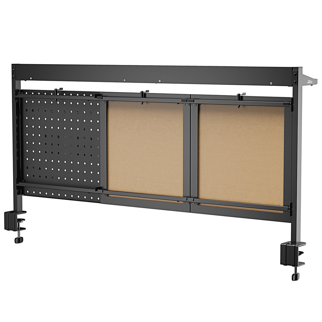 Ergo Office ER-300 B Divisor / Organizador de escritorio, Carga máx. 10kg, Blanco y Tablero de corcho, ancho 1250mm, Color negro
