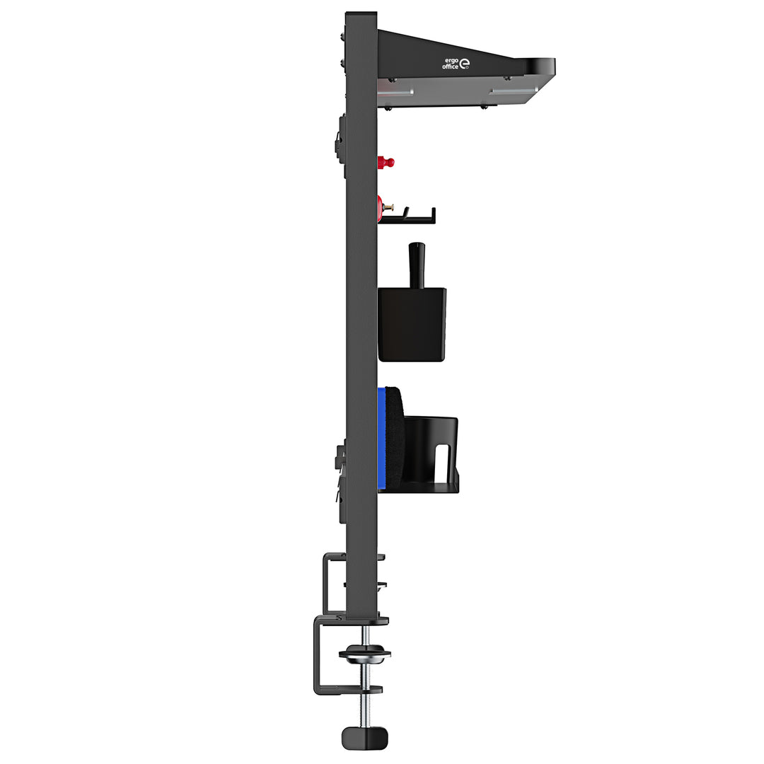 Ergo Office ER-300 B Divisor / Organizador de escritorio, Carga máx. 10kg, Blanco y Tablero de corcho, ancho 1250mm, Color negro