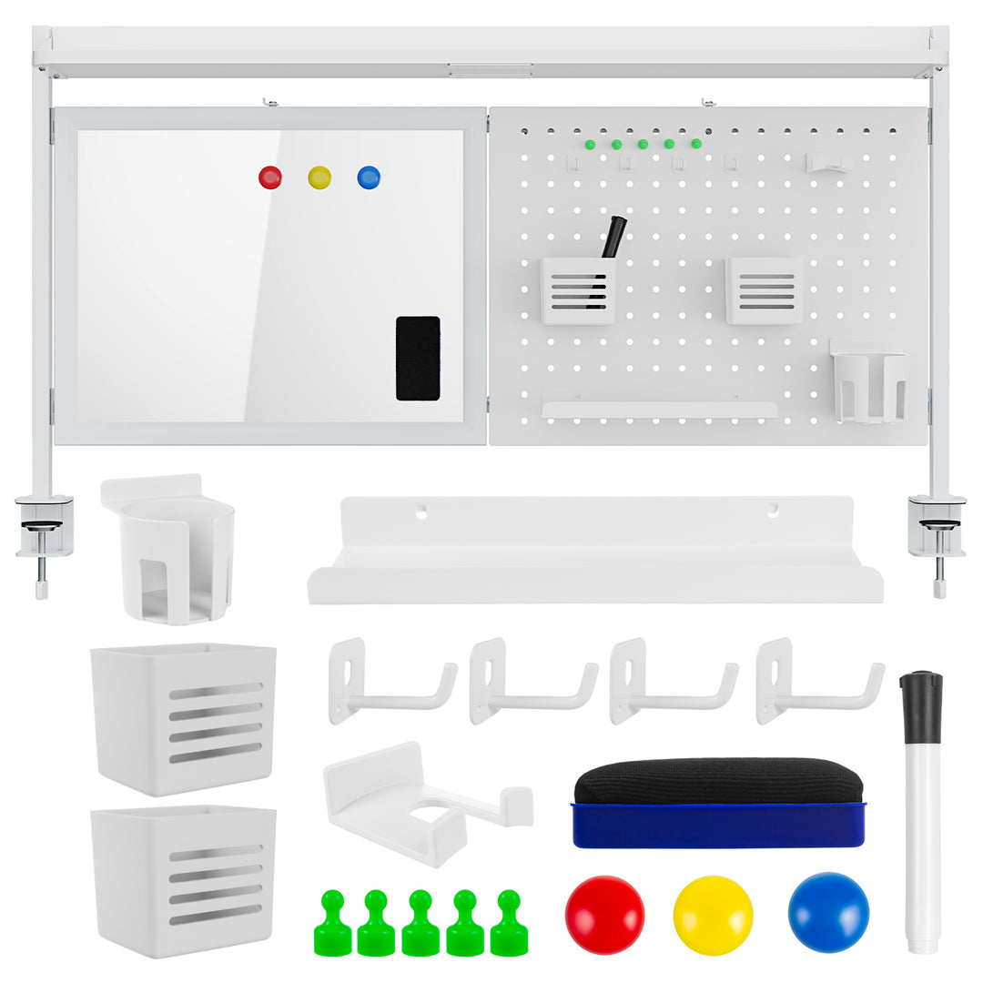 Ergo Office ER-301 W Divisor / Organizador de escritorio, Carga máx. 10kg, Pizarra blanca, ancho 1116mm, blanco