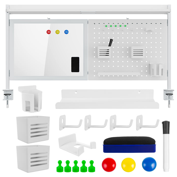 Ergo Office ER-301 W Divisor / Organizador de escritorio, Carga máx. 10kg, Pizarra blanca, ancho 1116mm, blanco