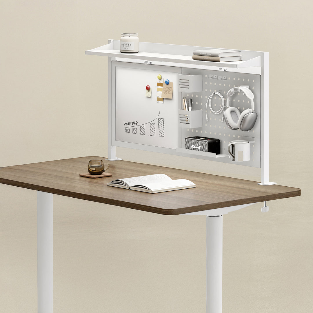 Ergo Office ER-301 W Divisor / Organizador de escritorio, Carga máx. 10kg, Pizarra blanca, ancho 1116mm, blanco