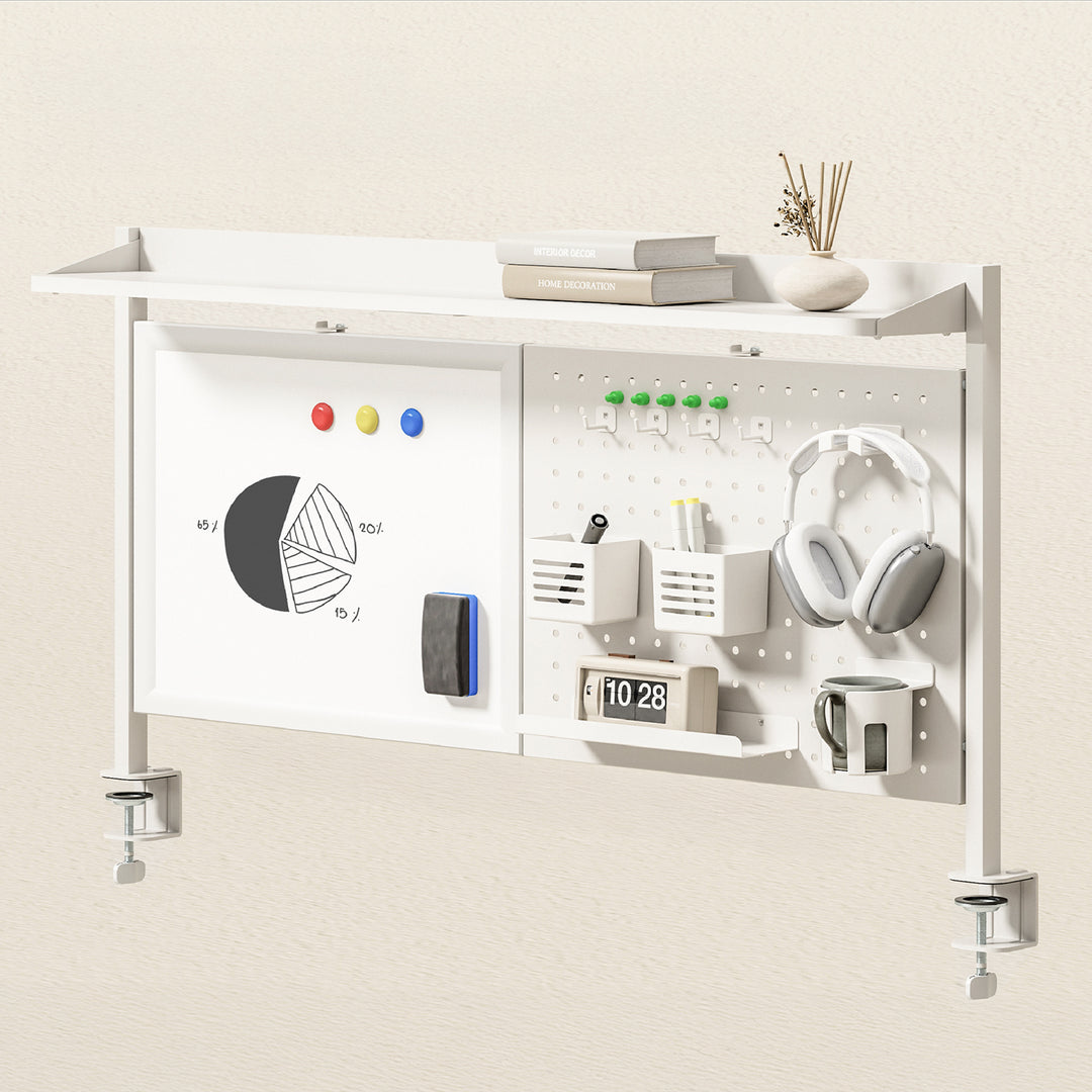 Ergo Office ER-301 W Divisor / Organizador de escritorio, Carga máx. 10kg, Pizarra blanca, ancho 1116mm, blanco