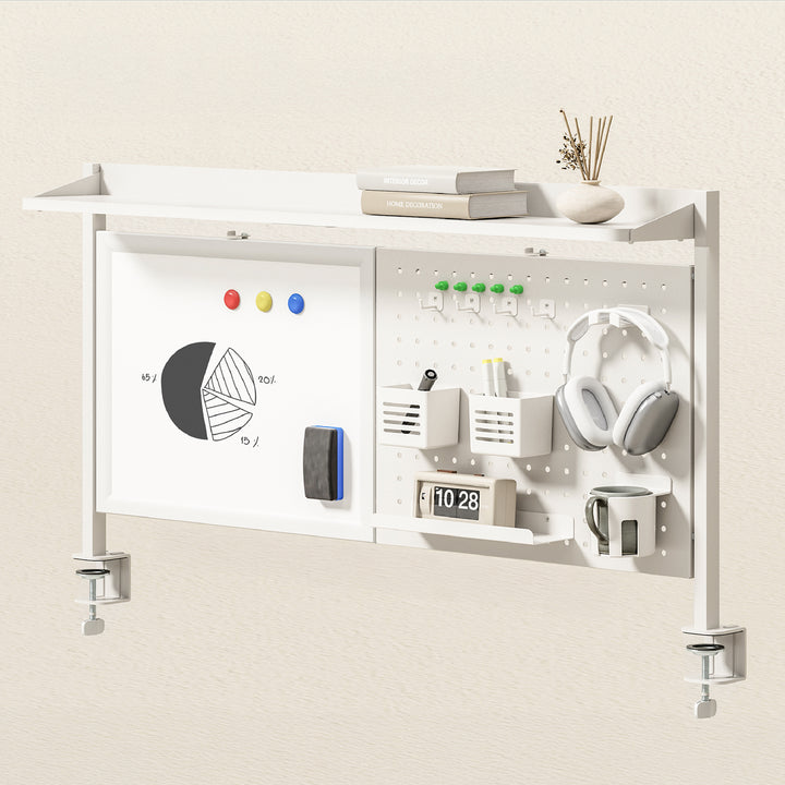 Ergo Office ER-301 W Divisor / Organizador de escritorio, Carga máx. 10kg, Pizarra blanca, ancho 1116mm, blanco