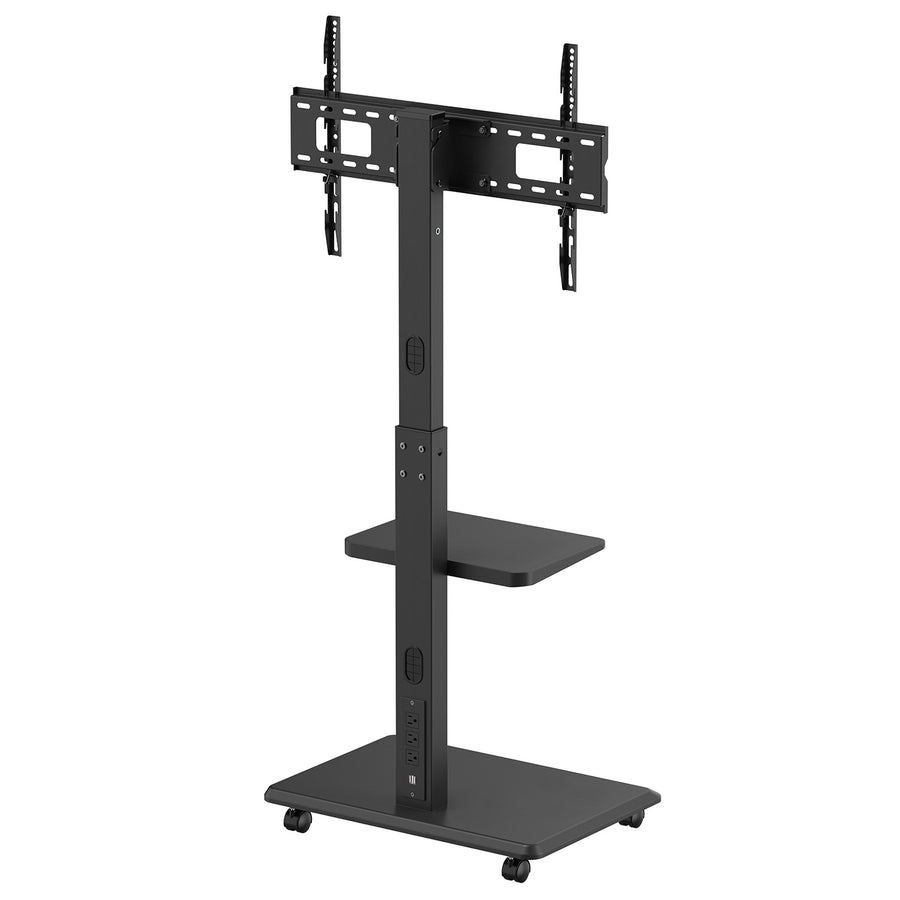 Ergo-Office ER-304 B Soporte de TV / carro, carga máx. 50 kg / estante de 5 kg, máx. VESA 600x400, regleta de enchufes integrada, negro, ER-304 B VESA 600x400, regleta de enchufes integrada, negro