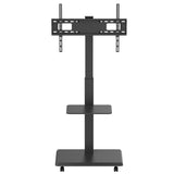 Ergo-Office ER-304 B Soporte de TV / carro, carga máx. 50 kg / estante de 5 kg, máx. VESA 600x400, regleta de enchufes integrada, negro, ER-304 B VESA 600x400, regleta de enchufes integrada, negro