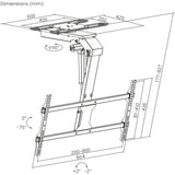 Suporte de TV elétrico Maclean, suporte de teto, suporte de TV Tuya, VESA máx. 800x400, regulável de +90° a -90°, para televisores de 43 a 86 polegadas, máx. 45 kg, MC-109 T