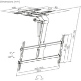 Suporte de TV elétrico Maclean, montagem no teto, montagem Tuya, VESA máx. 800x400, para televisores de 43 a 86 polegadas, máx. 45 kg, MC-110 T