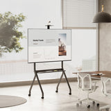 Maclean MC-114 B Soporte de TV / carro, estante de cámara, sobre ruedas, 55-100", carga máx. 120kg/10kg estante, máx. VESA 900x600, negro