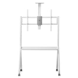 Suporte/carrinho TV Maclean, prateleira para câmara, sobre rodas, 55-100", carga máxima 120 kg/prateleira de 10 kg, VESA máx. 900x600, branco, MC-114 W