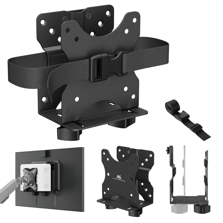 Soporte Maclean para miniordenador, alcance 17-70 mm, compatible con VESA, carga máx. 5 kg, negro, MC-115 B